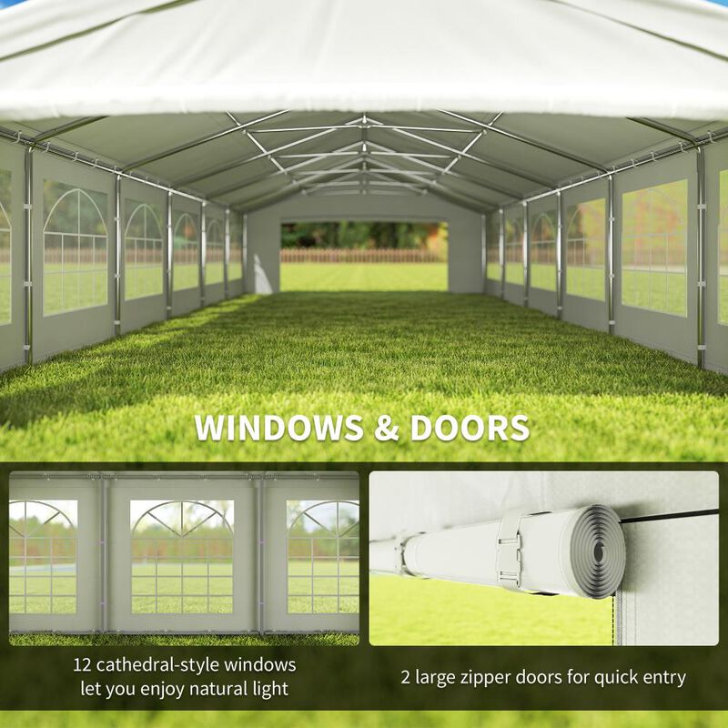 Hivvago 20x40 Outdoor Heavy Duty Event Tent with Windows image number 4