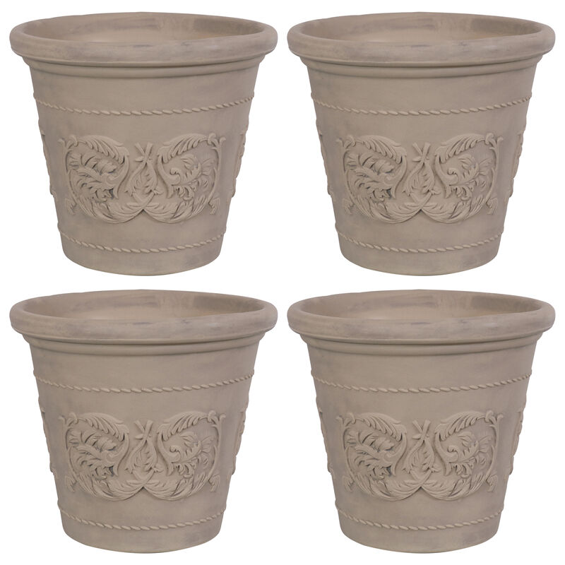 Sunnydaze Arabella Polyresin Planter with UV-Resistant Finish