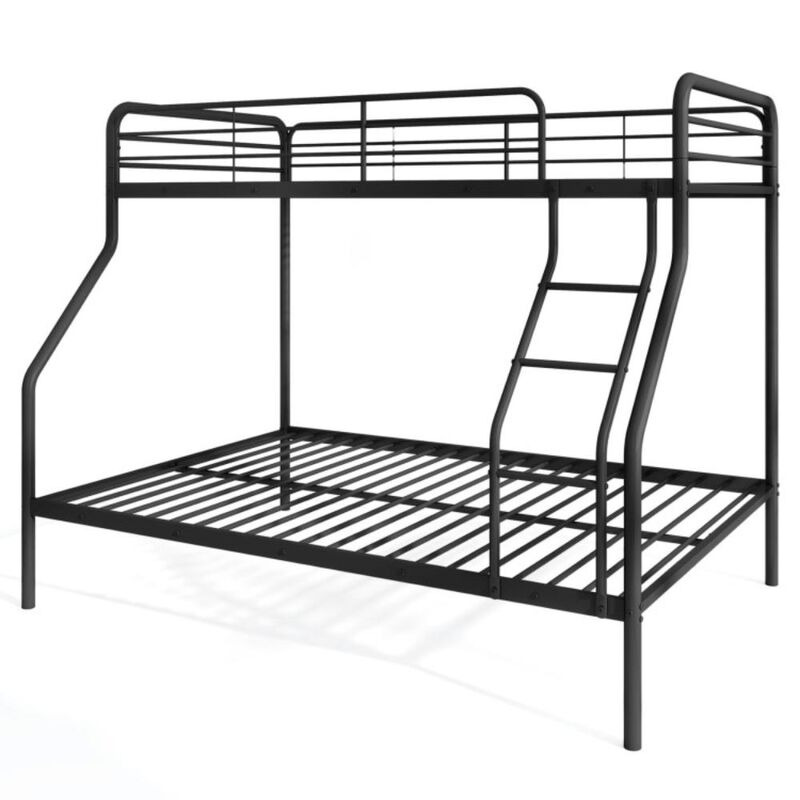 Hivvago Twin Over Full Bunk Bed with Ladder and Full-length Guardrails