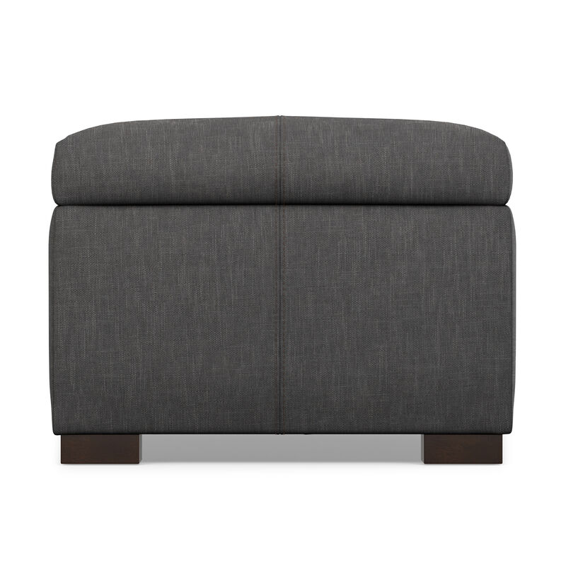 Gabbie 48 inch Wide Contemporary Rectangle Rectangular Storage Ottoman in Slate Grey Polyester Linen, Assembled image number 4
