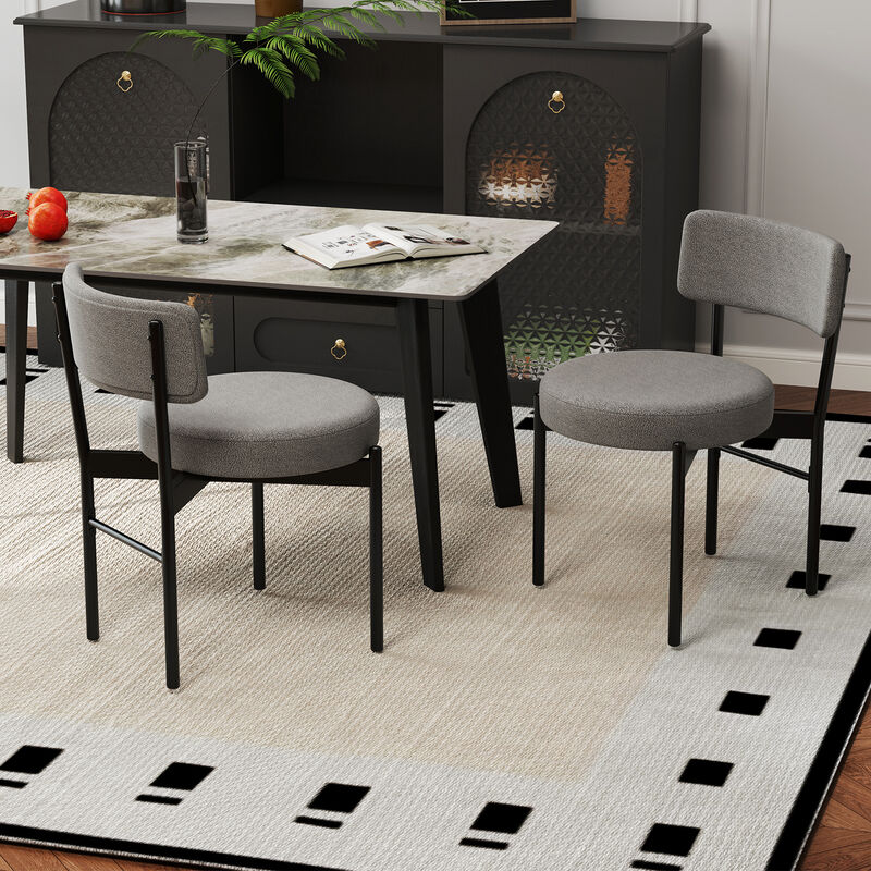 2 Piece Dining Chair Set with Padded Seats and Ergonomic Curved Back Design