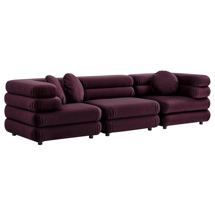 Jubilee 3-Piece Modular Performance Velvet Sectional Sofa