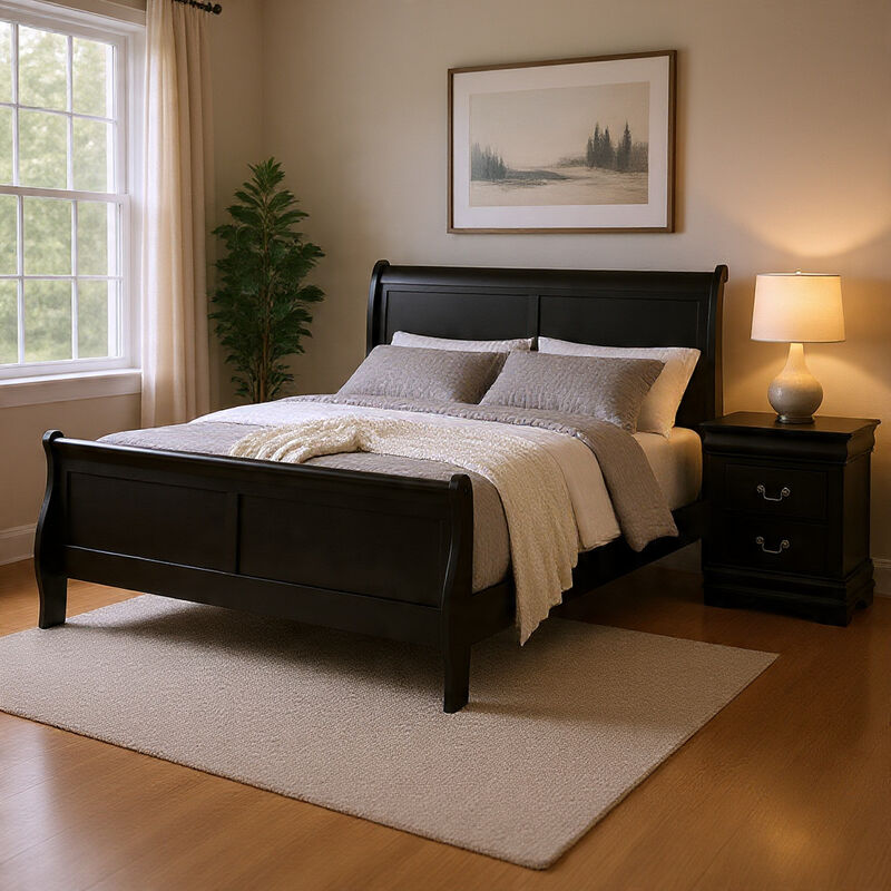 Bedroom Set, Wood, 2 Piece Set with Nightstand image number 1