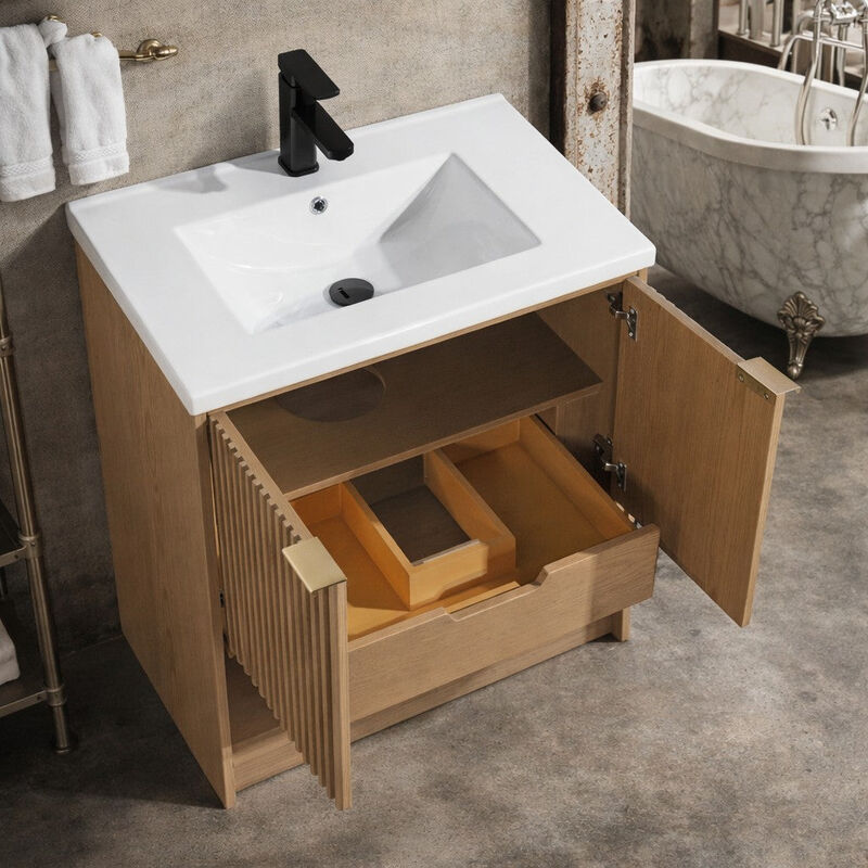 Diego 30" Bathroom Vanity Oak image number 3
