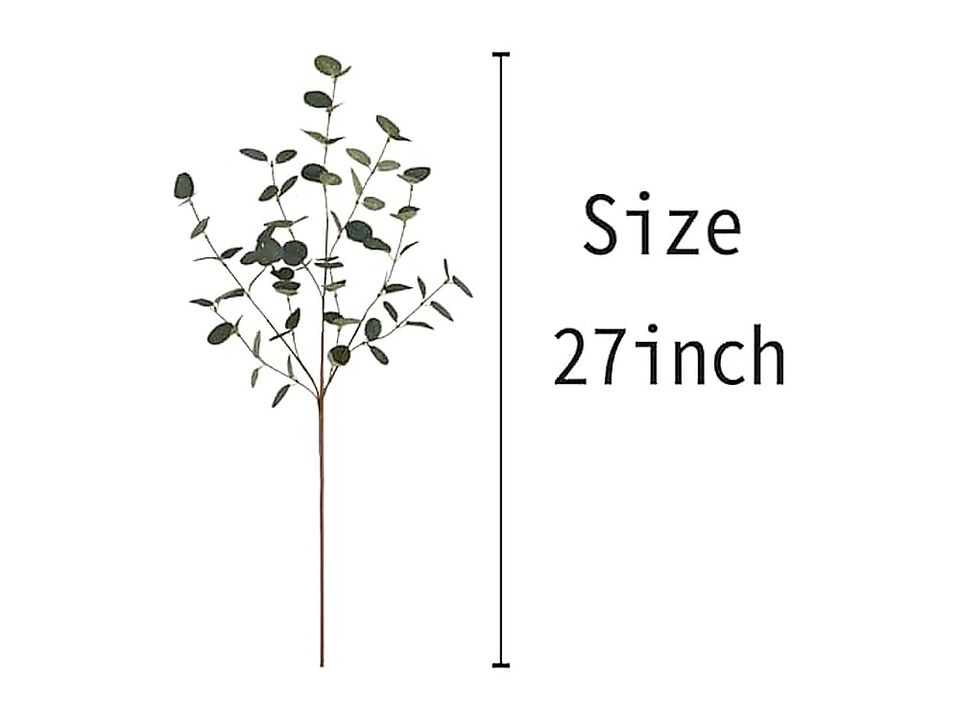 12 Pack 27 Eucalyptus Stems Greenery Leaf Spray In Green Silk Plastic Plants