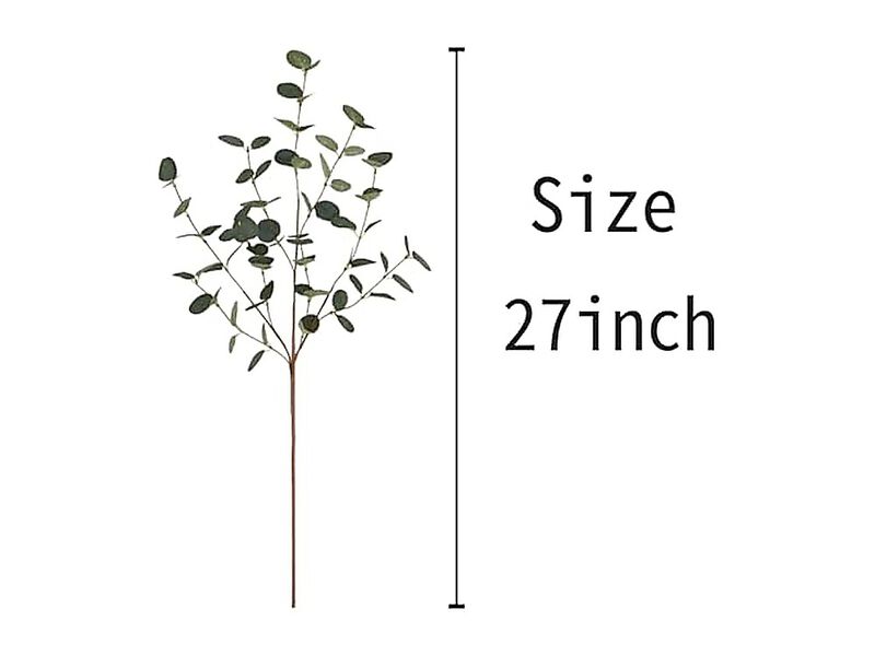 12 Pack 27 Eucalyptus Stems Greenery Leaf Spray In Green Silk Plastic Plants image number 1
