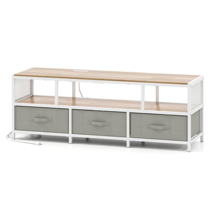 TV Stand with Power Outlets and USB Charging for Functional Design