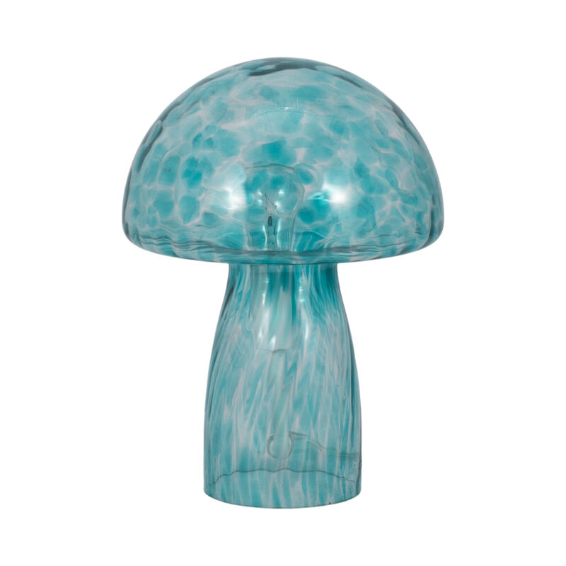 11" Spotted Mushroom Lamp, Seafoam image number 0
