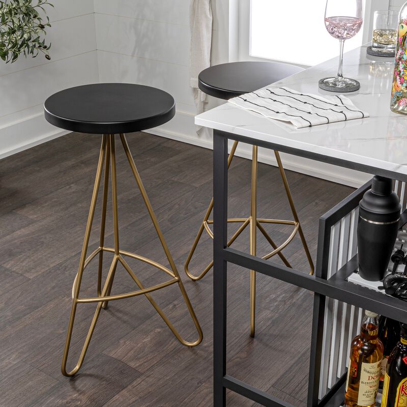 Trinity Modern Industiral Iron Tripod Backless Bar Stool