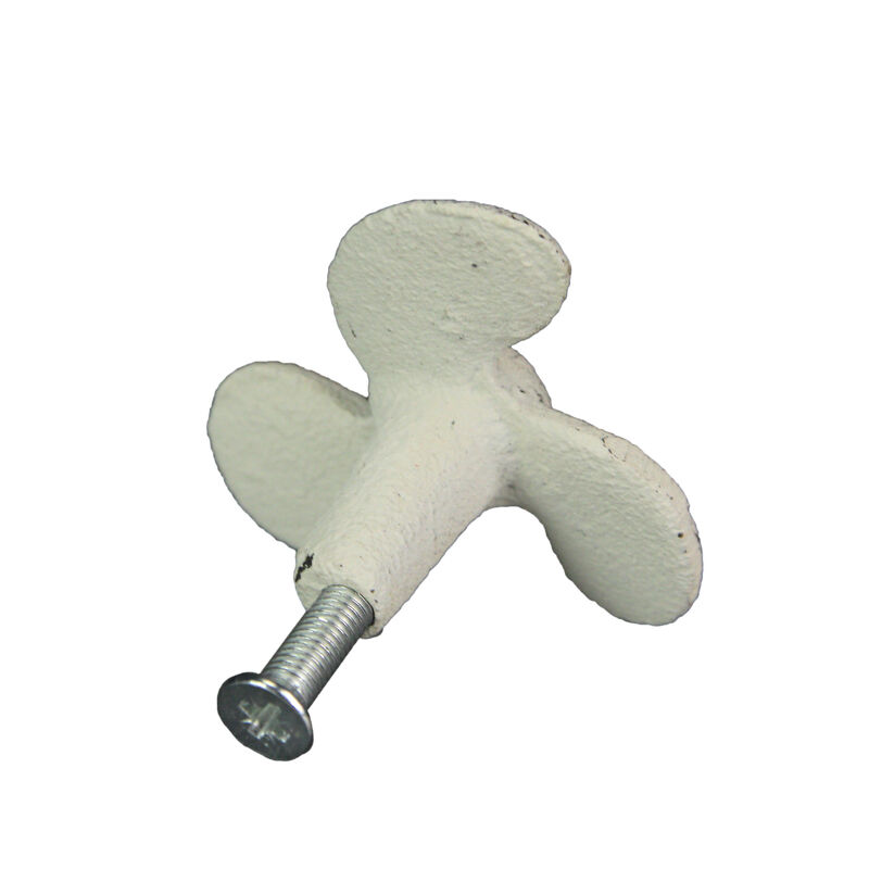 Set of 6 Antique White Cast Iron Boat Propeller Cabinet Knobs - Nautical Drawer Pulls for Rustic Coastal Charm - Easy Installation - 1.75 Inch Diameter image number 3