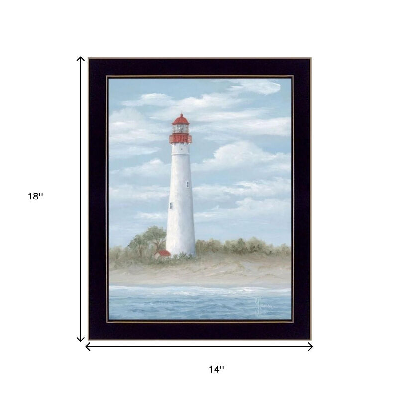 HomeRoots Set Of Two Cape May Lighthouse And Palm Trees Black Framed Wall Art image number 4