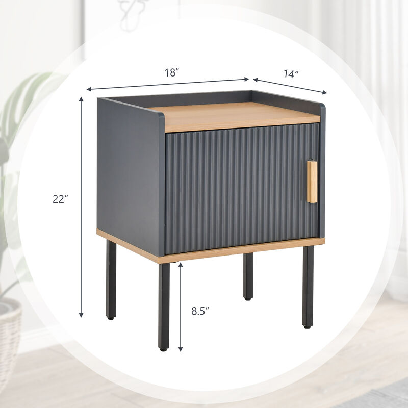 Bedside Nightstand with Storage Cabinet Door for Bedroom and Living Room image number 2