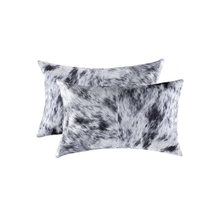 Set of 2 Cowhide Throw Pillow Covers for Sofa, Couch, or Living Room Decor