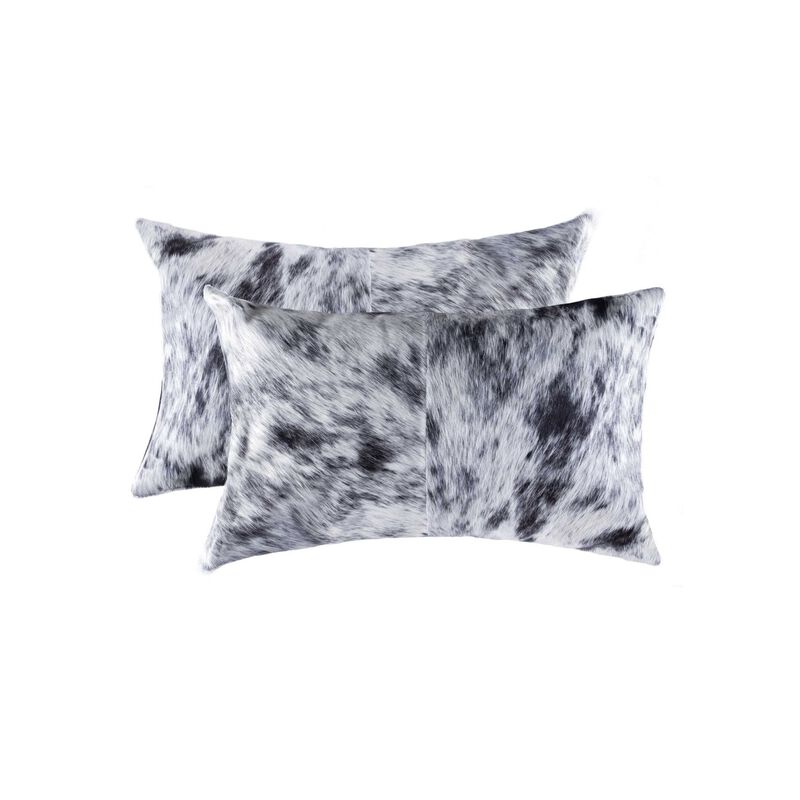 Set of 2 Cowhide Throw Pillow Covers for Sofa, Couch, or Living Room Decor