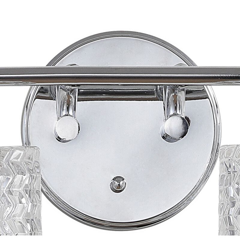 Spaulding Vintage Iron Chevron Pattern Glass Farmhouse Cottage LED Vanity Light