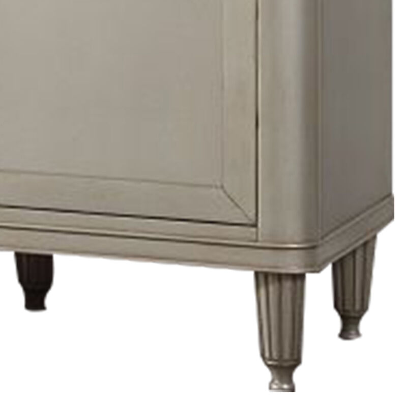 Kyna 66 Inch Sideboard Console, 3 Drawers, 2 Cabinets, Stone Top, Champagne