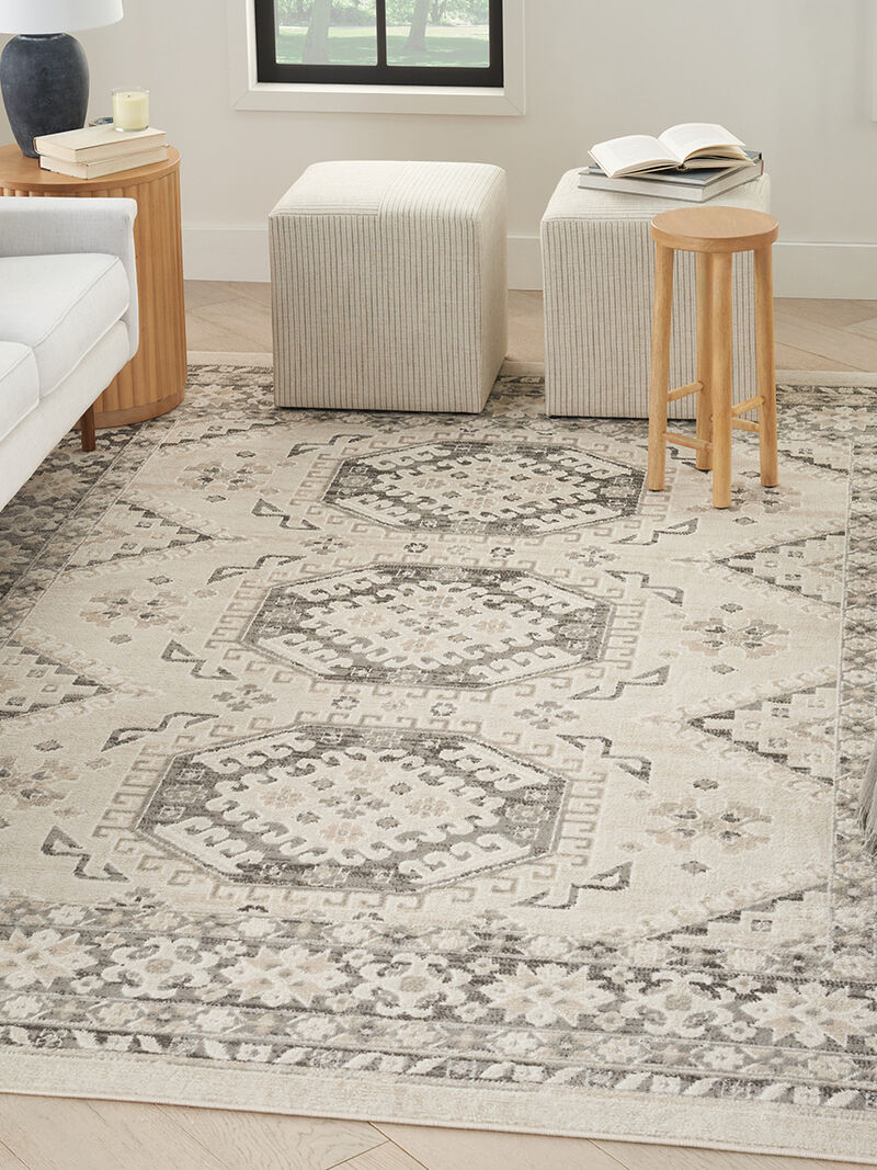 Serenity Home SRH01 Ivory/Gray 5'3" x 7'3" Rug