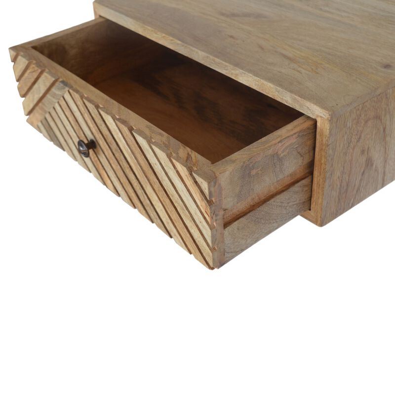 Artisan Furniture Solid Wood Floating Line Carved Nightstand