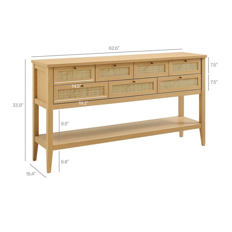 Soma 62 Inch Rattan Console Table image number 2