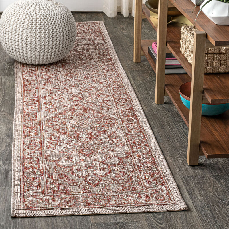 Rozetta Boho Medallion Textured Weave Indoor/Outdoor Area Rug