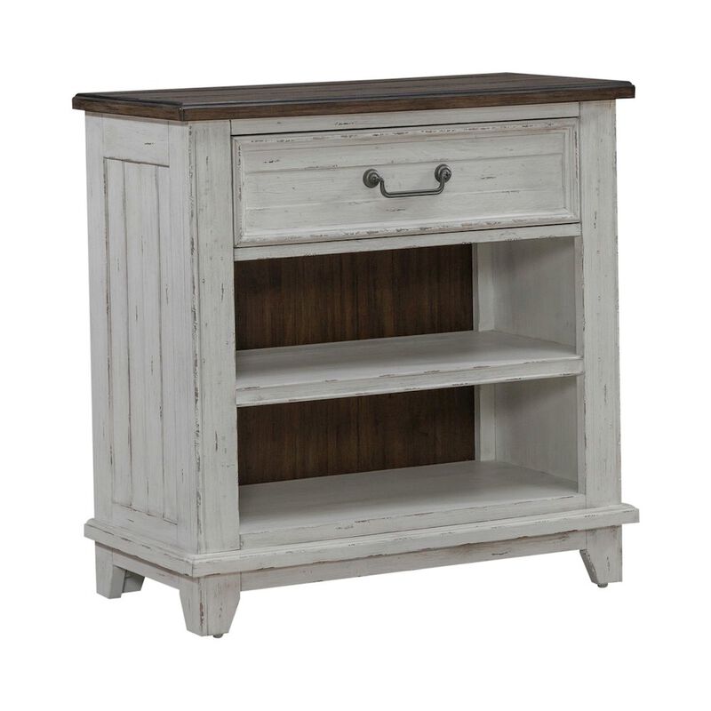 Liberty Furniture Bedside Chest with AC USB Charging Station Cottage - White & Tobacco Wood image number 7