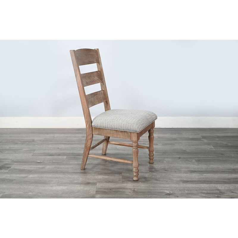 Sunny Designs Sierra Rustic Ladder Back Dining Chair with Cushion Seat (Set of 2) image number 3
