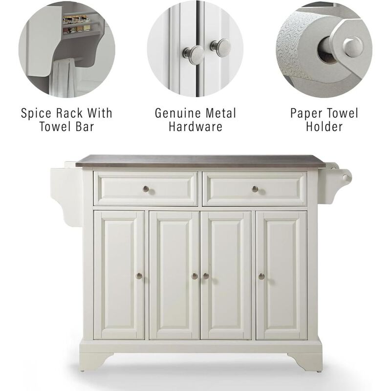 Lafayette Stainless Steel Top Full Size Kitchen Island/Cart