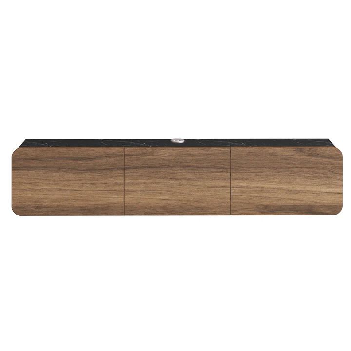 Atelier Mobili Floating TV Console for up to 80 inch TV and Under TV Cabinet (Walnut)