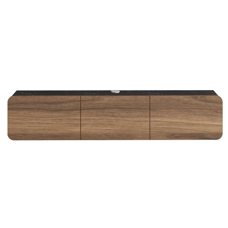 Atelier Mobili Floating TV Console for up to 80 inch TV and Under TV Cabinet (Walnut)