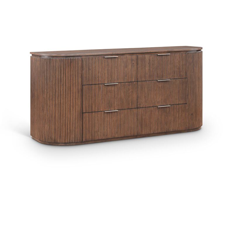 Meridian Furniture Astrid Brown Solid Wood And Oak Veneer Dresser