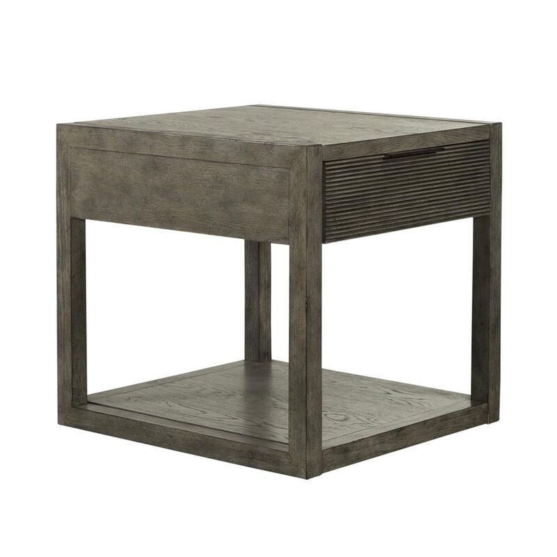 Liberty Furniture Bartlett Field End Table in Driftwood in Dusty Taupe Finish image number 1