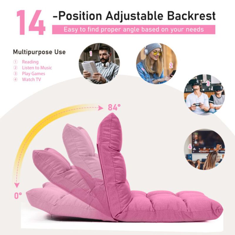 Hivvago 14-Position Adjustable Folding Lazy Gaming Sofa image number 4