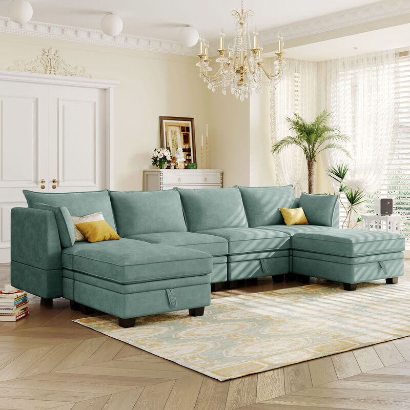 Modern Large U-Shape Modular Sectional Sofa