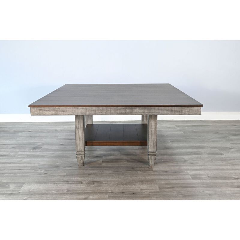 Sunny Designs Wendy Square Dining Table with Storage Shelf image number 2