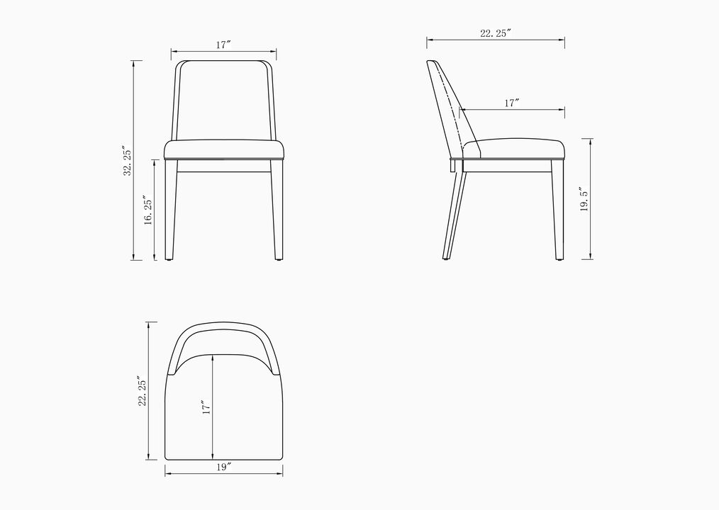 Gansevoort Dark Gray Dining Chairs (Set of 2)