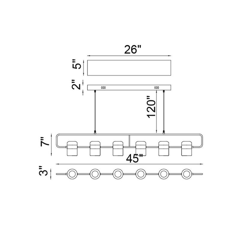 CWI Lighting Moxie LED Pool Table Light With Black Finish