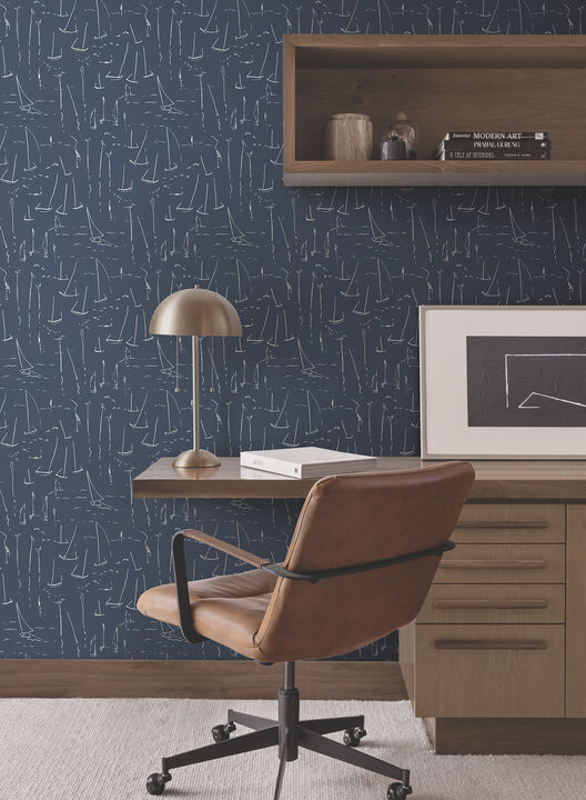 Vermillion Coast Ultramarine Wallpaper (Set of 2)