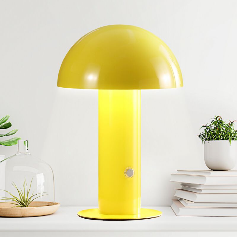 Boletus Contemporary Bohemian Rechargeablecordless Iron Integrated LED Mushroom Table Lamp