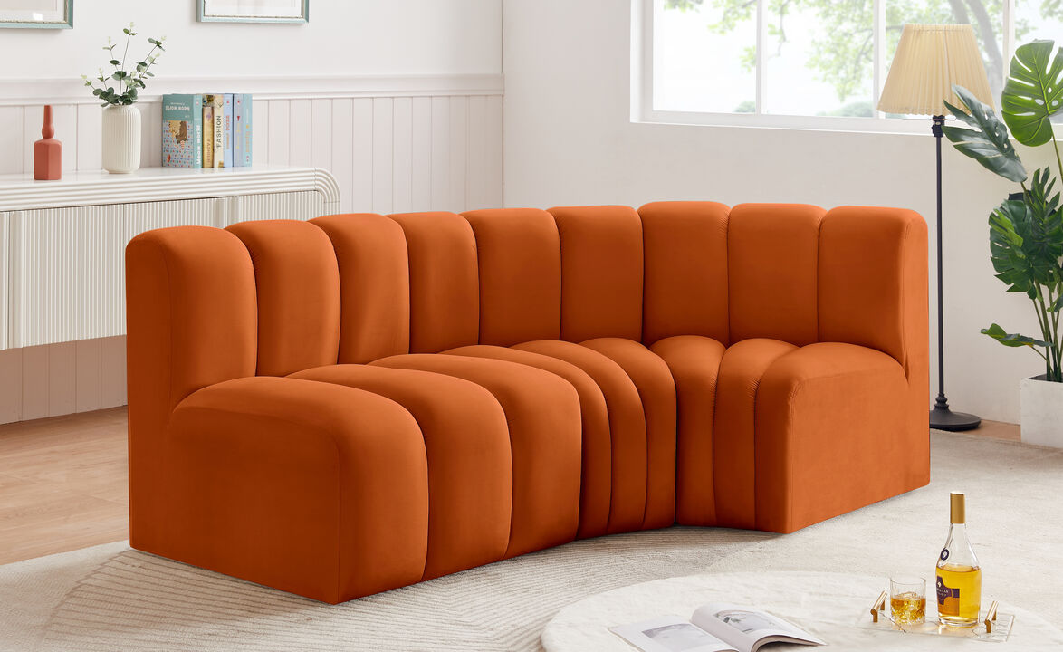 Meridian Furniture Arc Cognac Velvet Modular Sofa