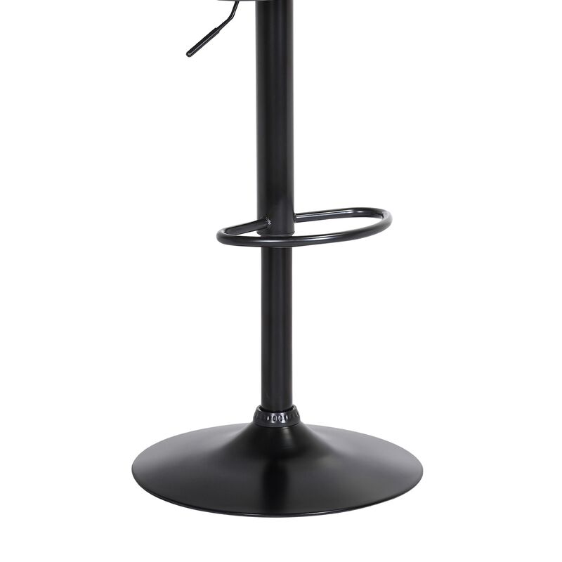 Adjustable Walnut Wood Bar Stool in Cream Faux Leather with Black Metal image number 4