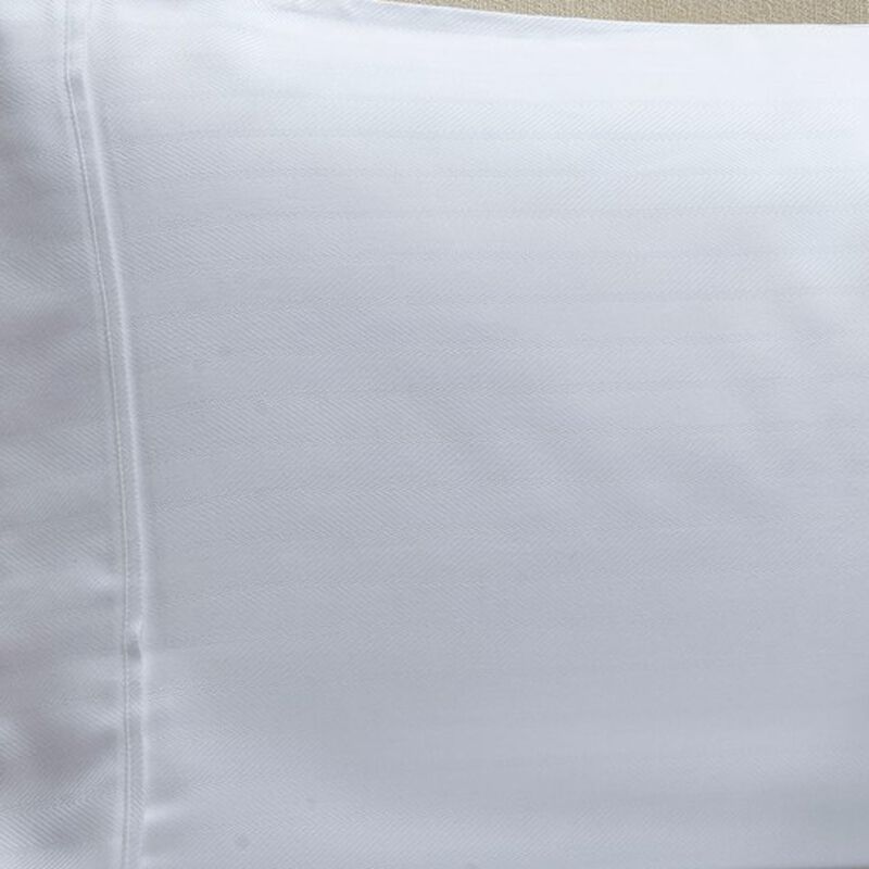 Knightsbridge 1000 Thread Count Herringbone Sateen Sheet Set - 4-Piece - Queen 60x80", White