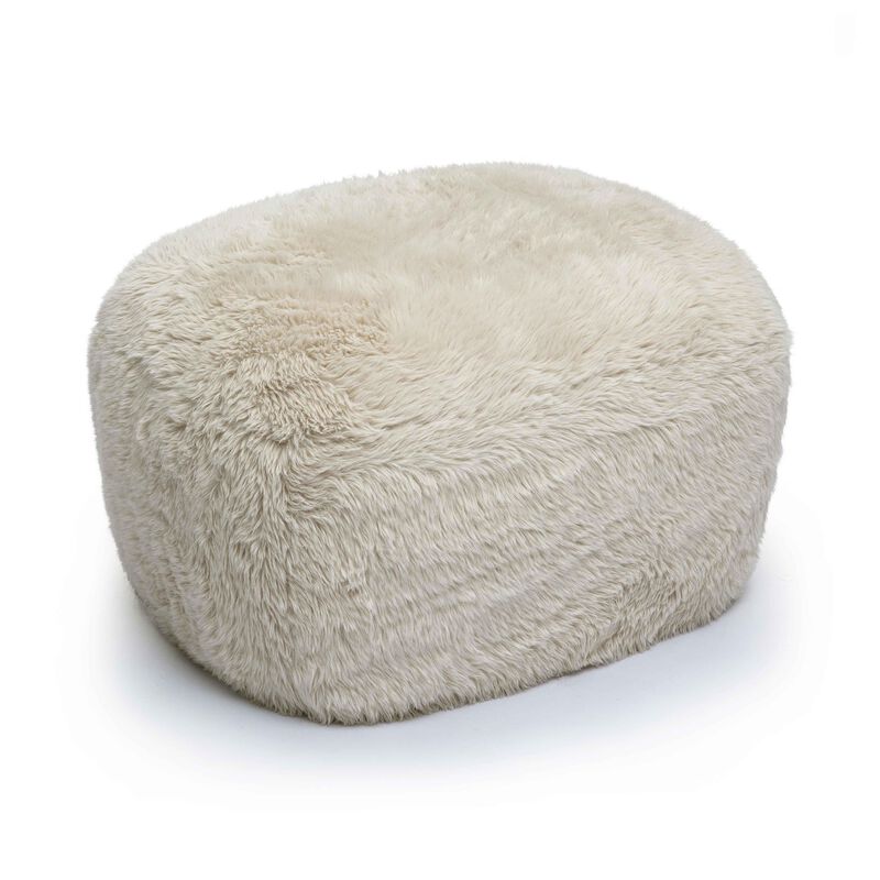 Britt Dark Taupe Vegan Shearling Ottoman