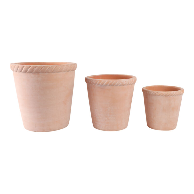 S/3 9/12/15" Terracotta Planters, Natural image number 0