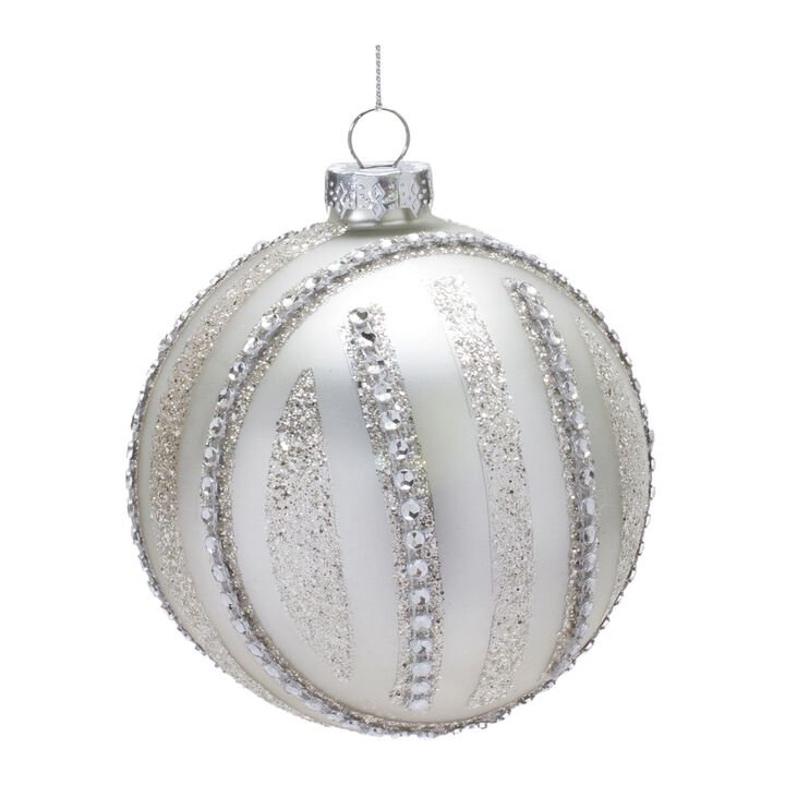 Ball Ornament (Set of 6) 4"D Glass