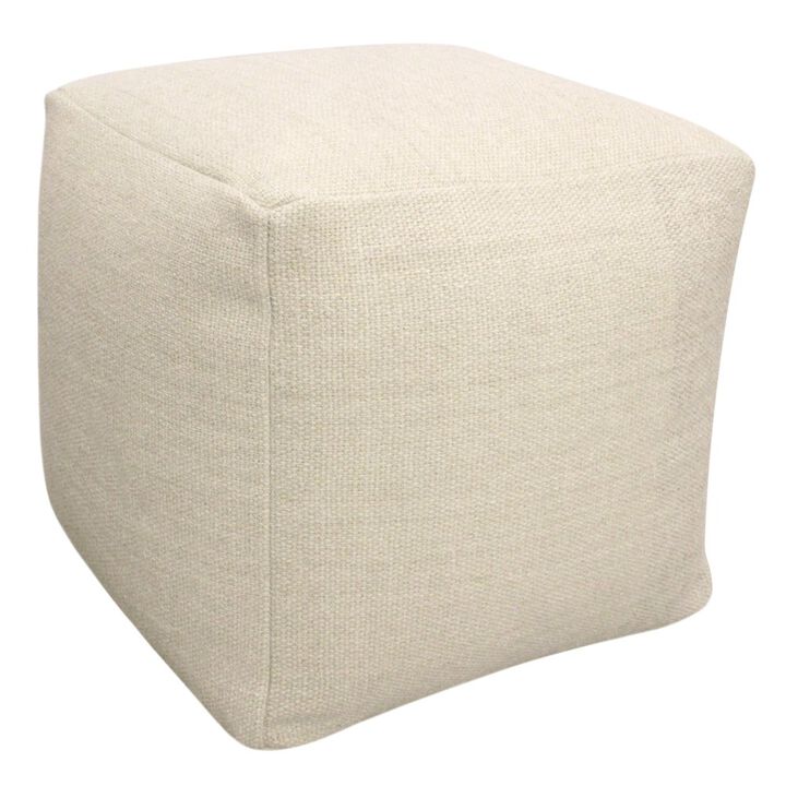 Alex Hamilton Remi Wool Pouf in Ivory