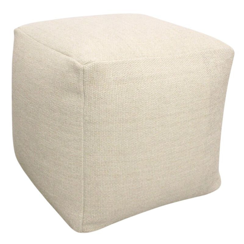 Alex Hamilton Remi Wool Pouf in Ivory