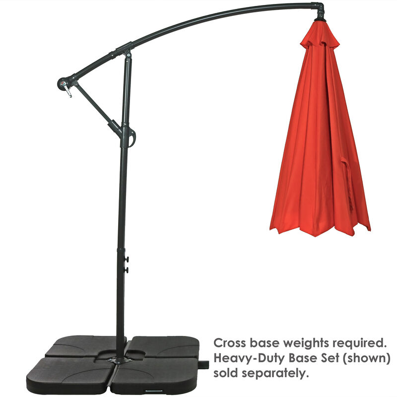 Sunnydaze 10 ft Cantilever Offset Steel Patio Umbrella with Crank