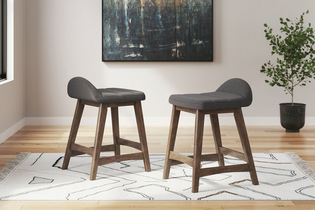 Lyncott Upholstered Counter Height Bar Stool (Set of 2)