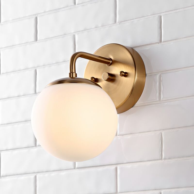 Louis Parisian Globe Metal/Frosted Glass Modern Contemporary LED Vanity Light