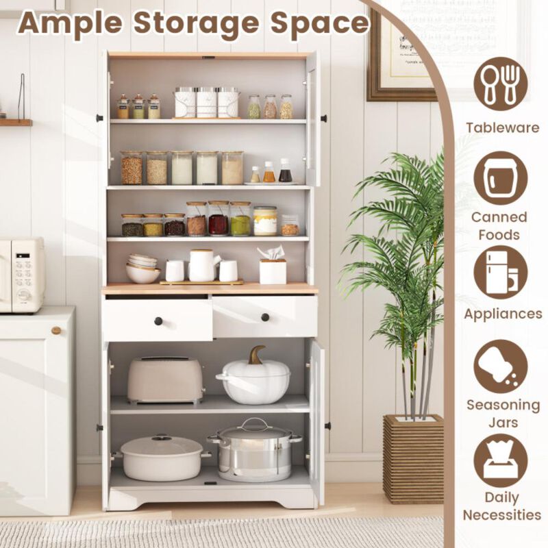 Hivvago Pantry Cabinet with 2 Removable Shelves